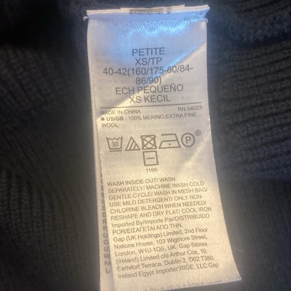 Banana Republic 100% Merino Wool Ribbed Crewneck Sweater Sz XS Navy - Picture 5 of 6